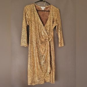 Sage & Vicky Shinning shimmering gold brown dress L